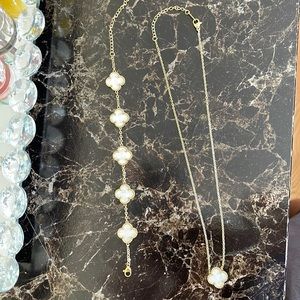 Mother, pearl necklace and bracelet. Brand new never worn.